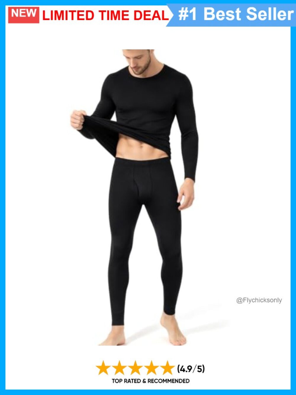 Men's Thermal Underwear Long Johns Fleece Lined Base Layer Set
